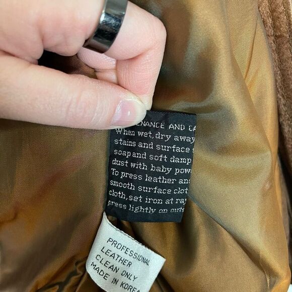 Vintage Cougar International Faded/Distressed Tan Leather Jacket Size XL - Picture 7 of 10